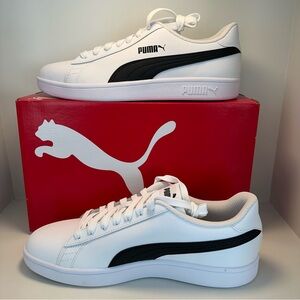 PUMA Smash V2 L Low-Top Runners White Black Women’s Size 10 New
